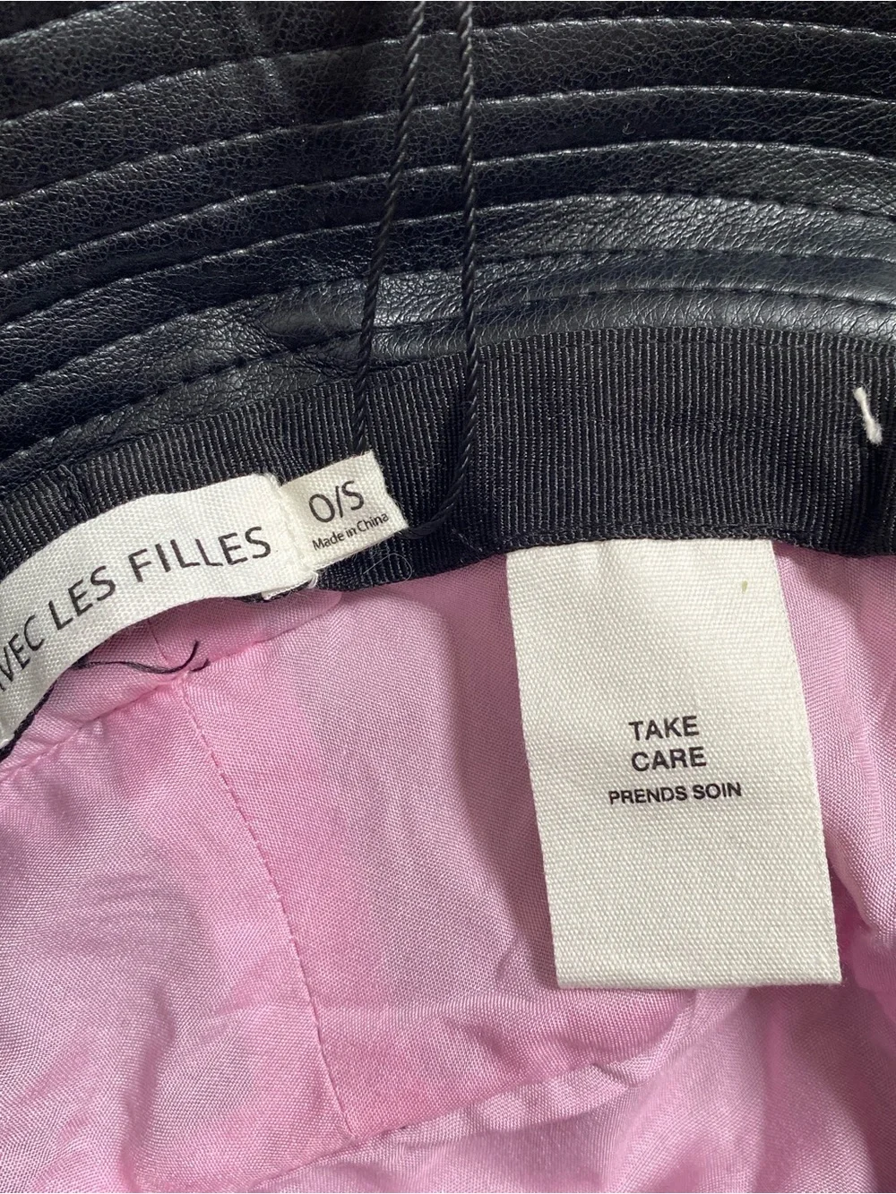 Never-Worn '90s-Esk Black Leather Bucket Hat from French Brand Avec Les Filles